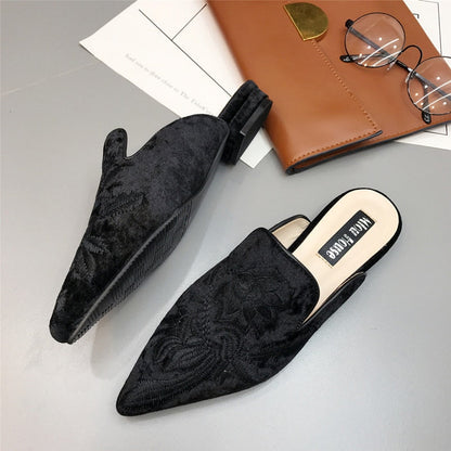Kvinnor Mula Skor Blommönster PU Slip-On Komfort-6