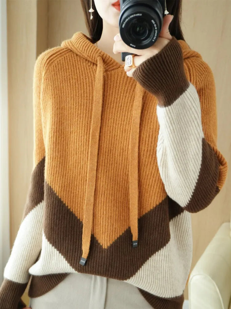 Dam Tröja Mönstrad Avslappnad 100% Akryl-3