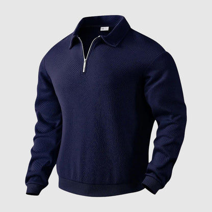 Herrpullover Slim-Fit Polo Design Bomull Polyester-6