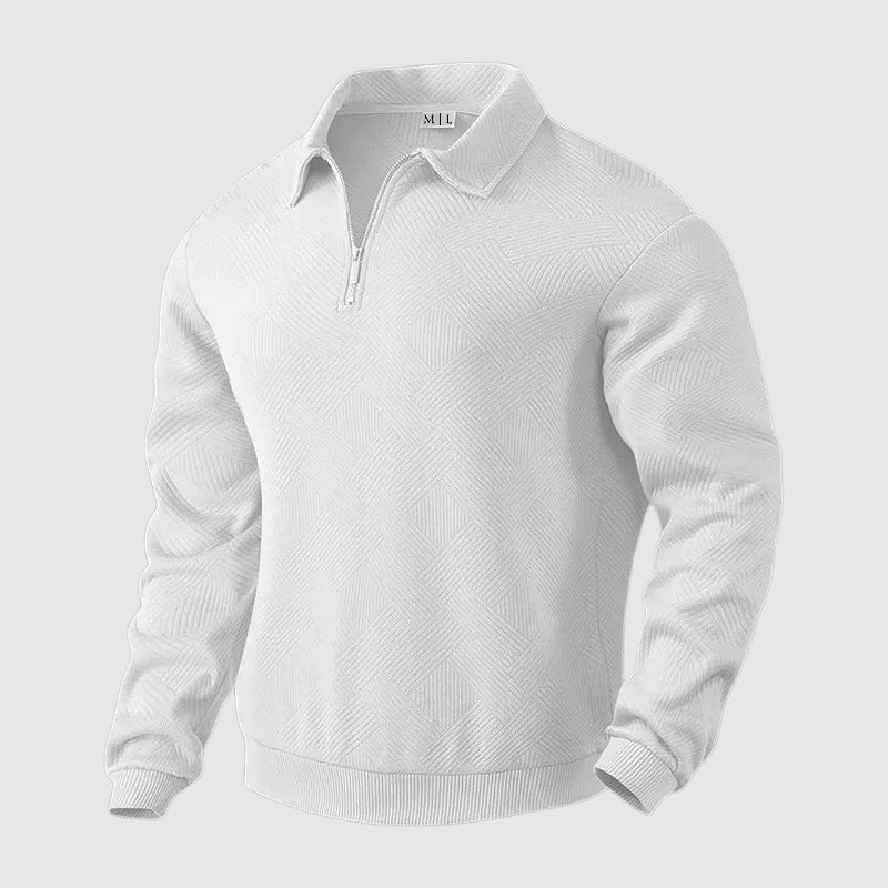 Herrpullover Slim-Fit Polo Design Bomull Polyester-3