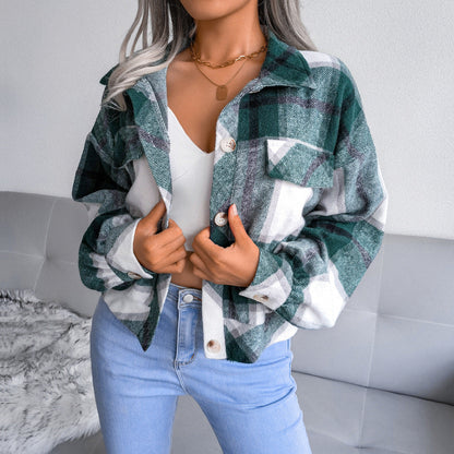 Damjacka Rutig Polyester för Höst och Vinter 3
