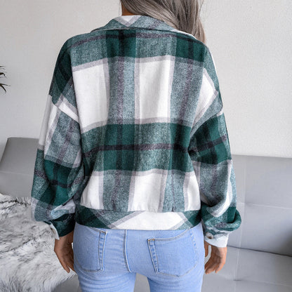 Damjacka Rutig Polyester för Höst och Vinter 4