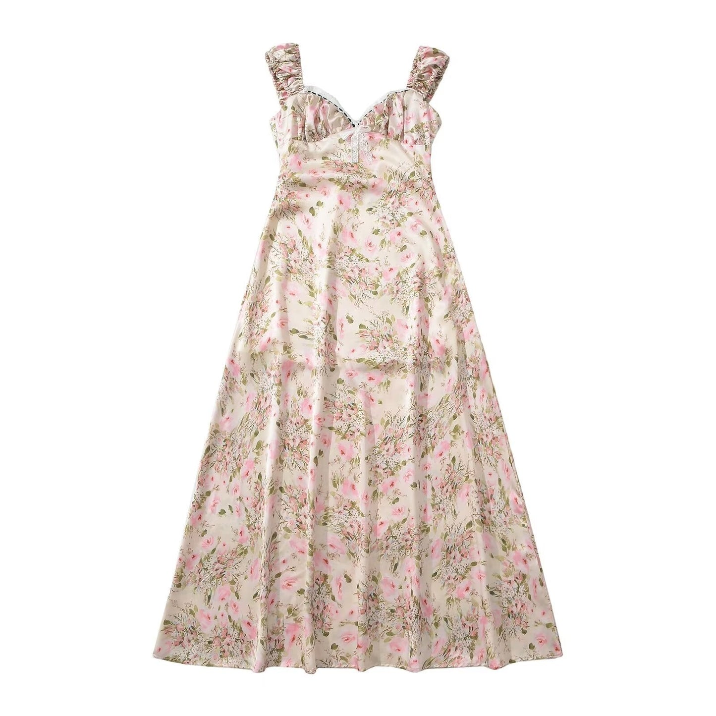 Fina Dam Klänningar Blommig Ärmlös Street Style Polyester 0