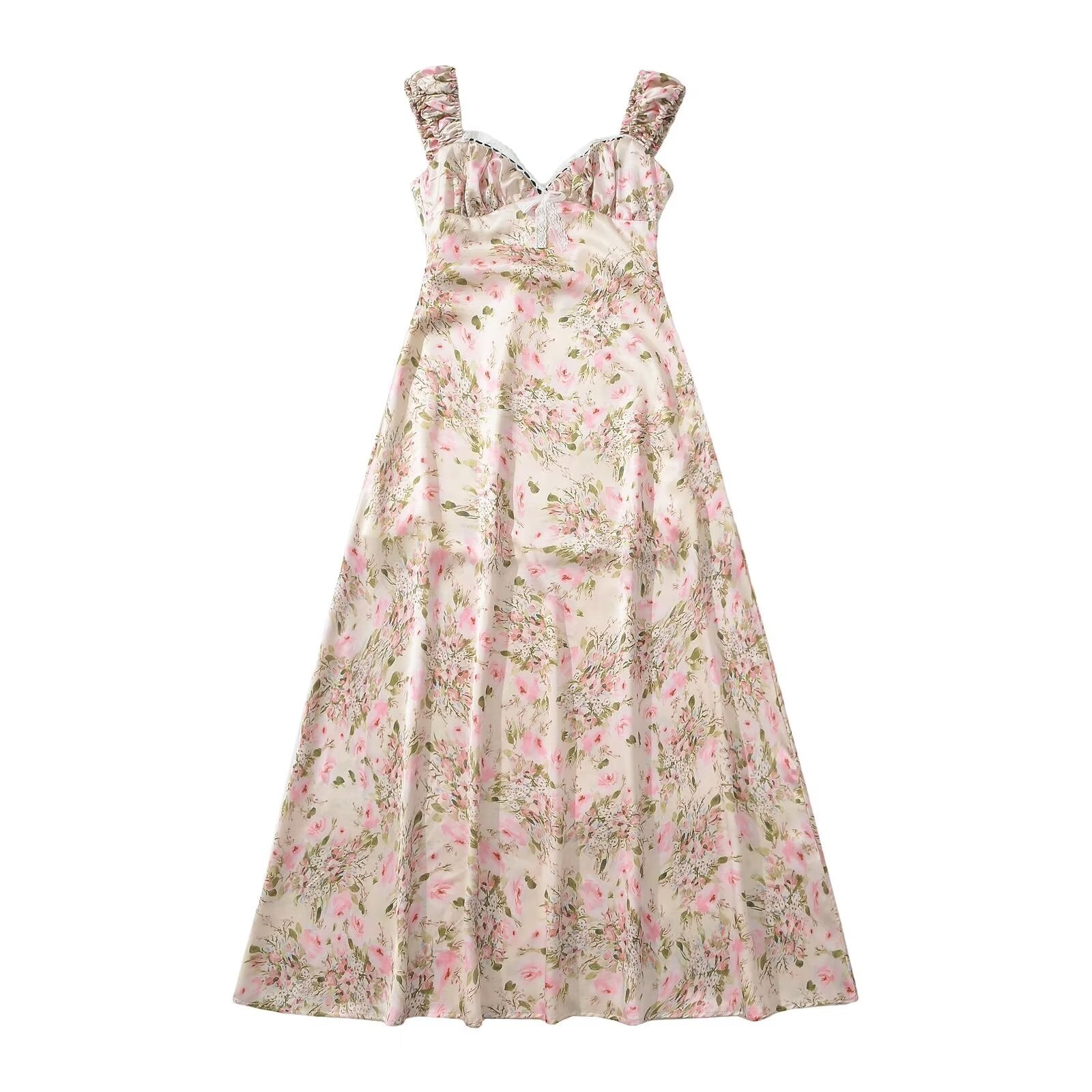 Fina Dam Klänningar Blommig Ärmlös Street Style Polyester 0