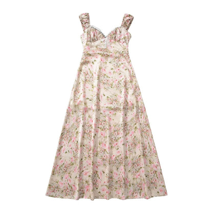 Fina Dam Klänningar Blommig Ärmlös Street Style Polyester 0