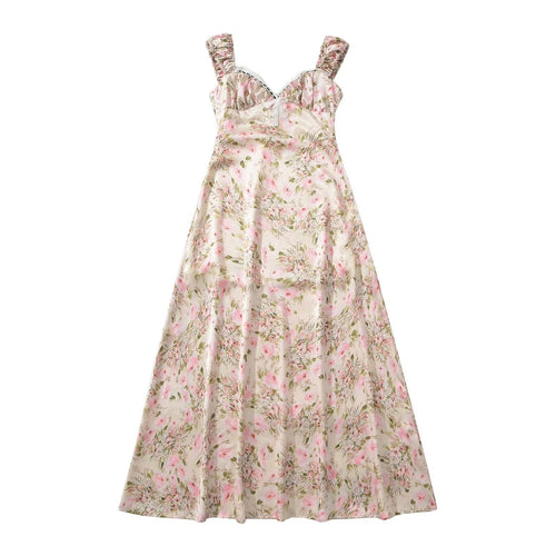 Fina Dam Klänningar Blommig Ärmlös Street Style Polyester 0