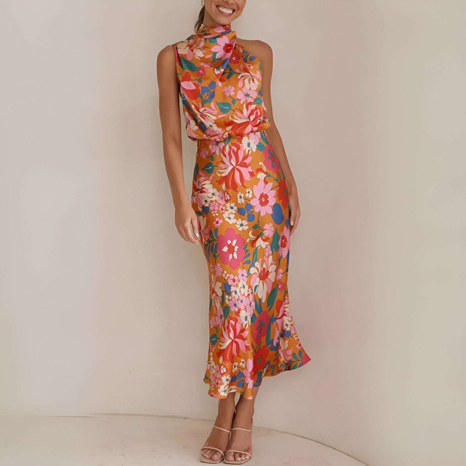 Fina Dam Klänningar Blommig Figurnära Polyester 0