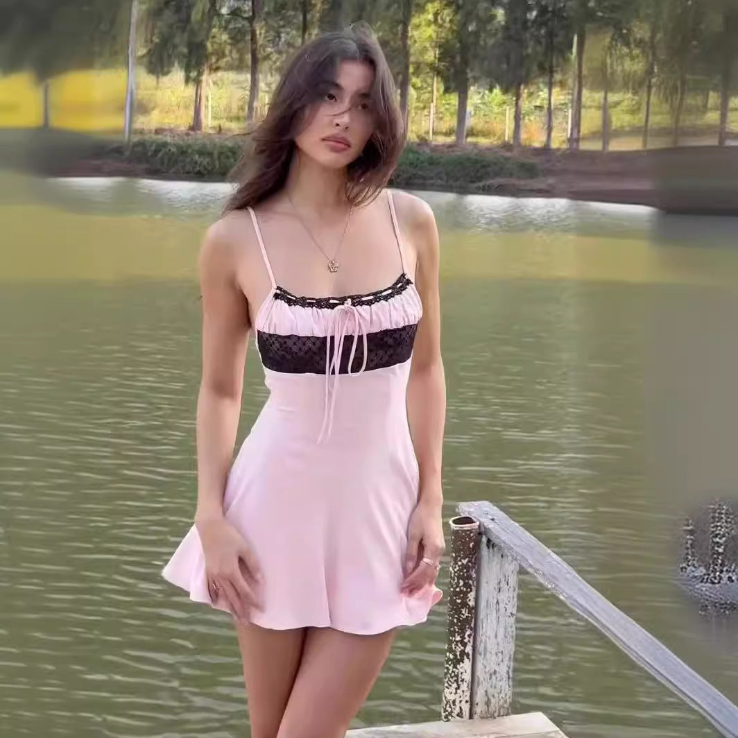 Fina Dam Klänningar Spaghetti Strap Ärmlös Polyester 4