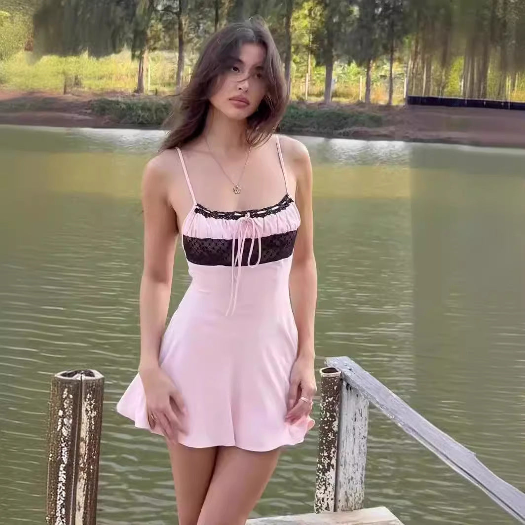 Fina Dam Klänningar Spaghetti Strap Ärmlös Polyester 5