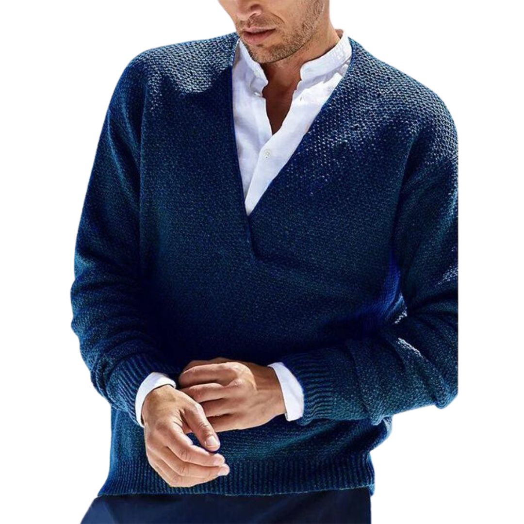 Variant image for Herr Tröja Slim Fit V-Hals 100% Bomull-21