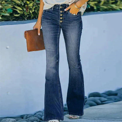 Dam Jeans Hög Midja Slim Fit Denim 8