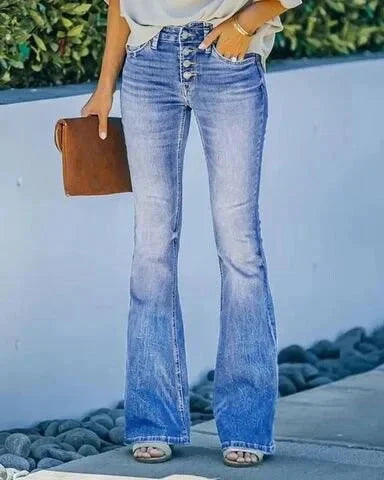 Dam Jeans Hög Midja Slim Fit Denim 1