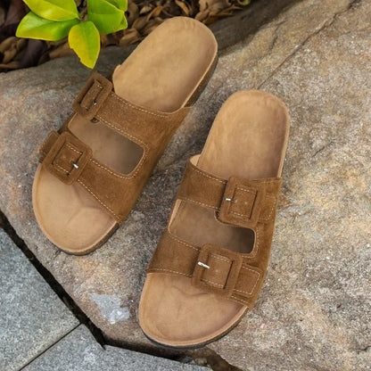 Kvinnors Flip Flops Icke-Halkiga PU-Läder Sandaler-5