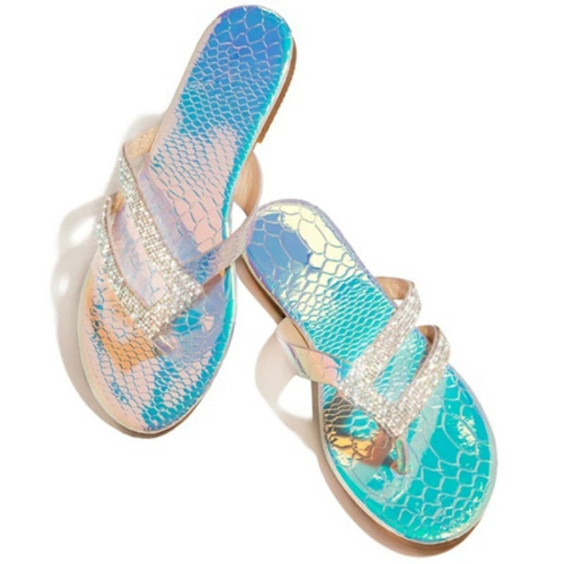 Dam Sandaler Gladiator Leopard PU Slip-On Skor-4