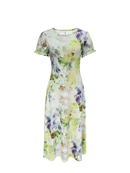 Variant image for Dam Långklänning Cirkulär Halsringning Dacron Spandex för Fest och Avslappnad Stil-39