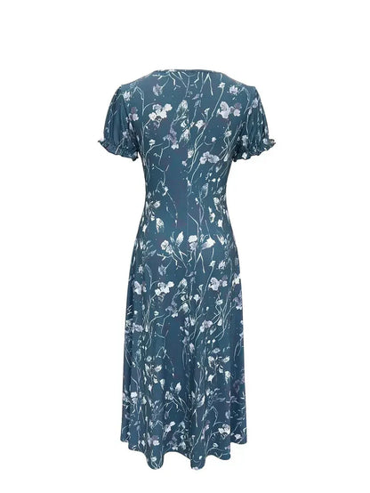 Dam Långklänning Cirkulär Halsringning Dacron Spandex för Fest och Avslappnad Stil-3