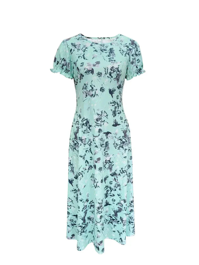 Variant image for Dam Långklänning Cirkulär Halsringning Dacron Spandex för Fest och Avslappnad Stil-11