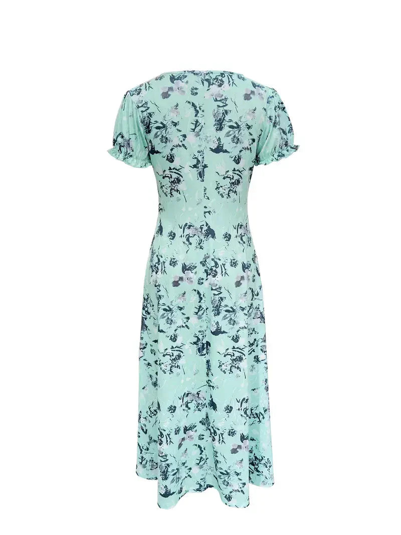 Dam Långklänning Cirkulär Halsringning Dacron Spandex för Fest och Avslappnad Stil-4