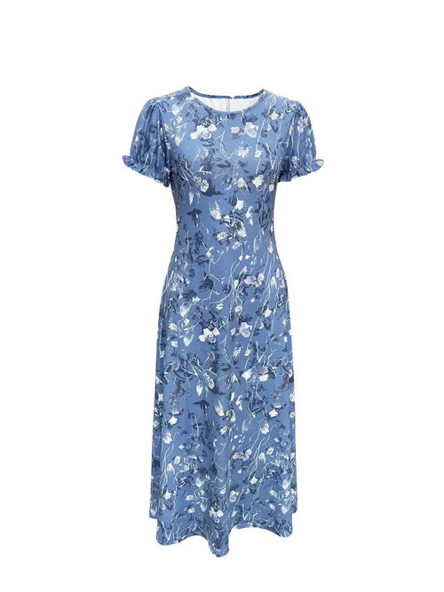 Dam Långklänning Cirkulär Halsringning Dacron Spandex för Fest och Avslappnad Stil-1