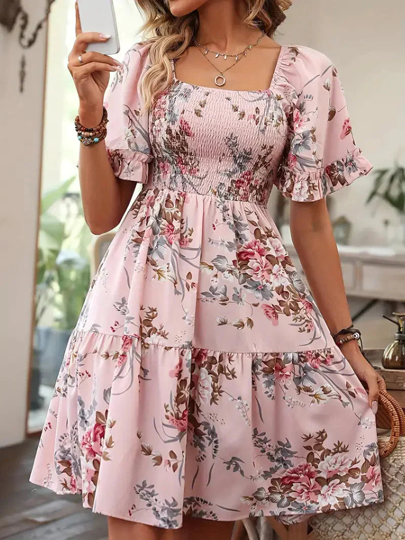 Variant image for Fina Dam Klänningar Korta Ärmar Samlad Midja Polyester-5