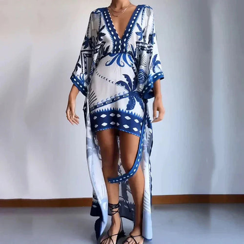 Kvinna Boho-Kimono Klänning Midjeband 100% Viskos 1