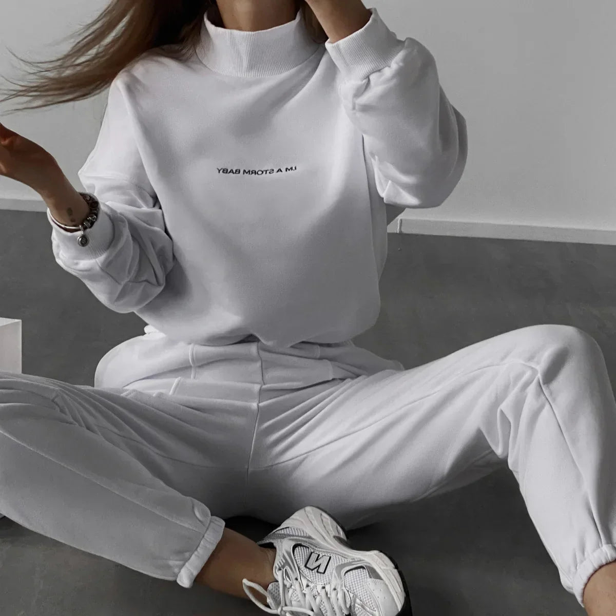 Variant image for Dam Casual Set Tröja och Joggers Mjuk Bomull-16