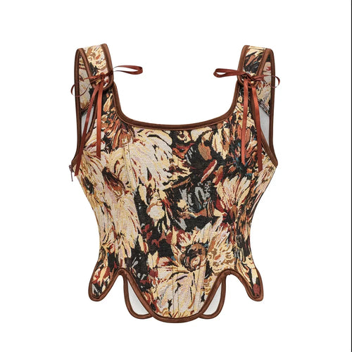 Dam Corset Blommotiv Tapetdesign Justerbara Slingband-1