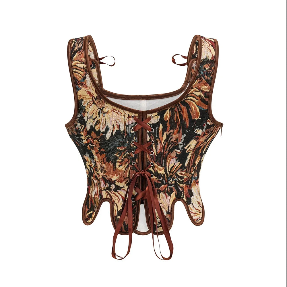 Dam Corset Blommotiv Tapetdesign Justerbara Slingband-2