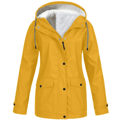 Herren Utomhusjacka Fleecefodrad med Huva Vattentålig Polyester-4