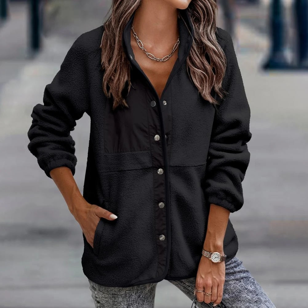 Lång Vinterjacka Dam Casual Polyester Avslappnad-6