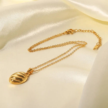 Dam Halsband Spiral Design 18K Guldplätering Elegant Smycke-4
