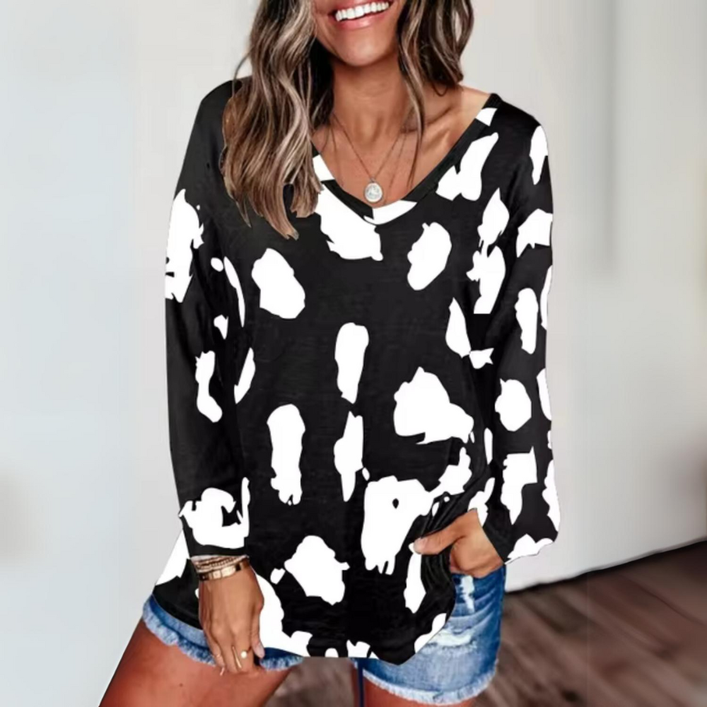 Avslappnad Dam Tröja med Leopardmönster i 100% Bomull – Lätt Passform för Alla Tillfällen 4