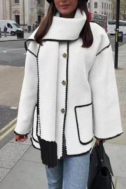 Lång Vinterrock Dam Trendig Polyester Elegant Design 19