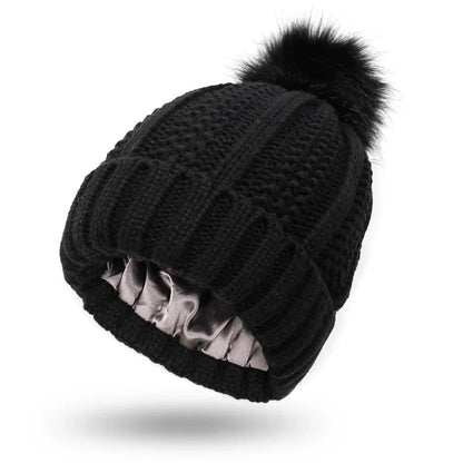 Variant image for Damhatt Stickad Med Satin Foder Vinter-8