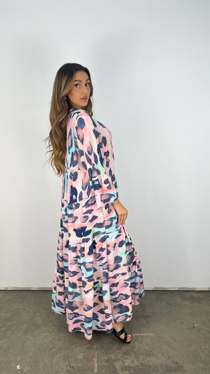 Dam Maxi Tunika Lätt Viskos Elegant Lös Passform-2