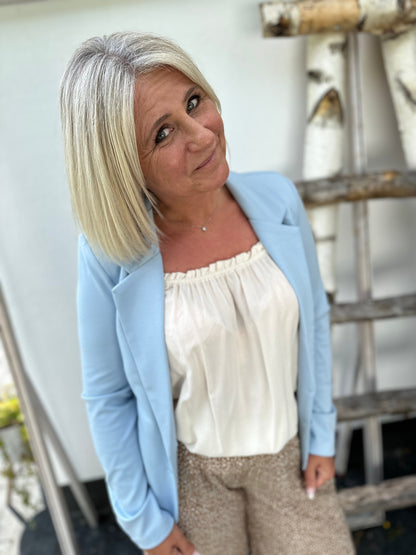 Dam Blazer Skräddarsydd Ljusblå Polyester Viskos-3