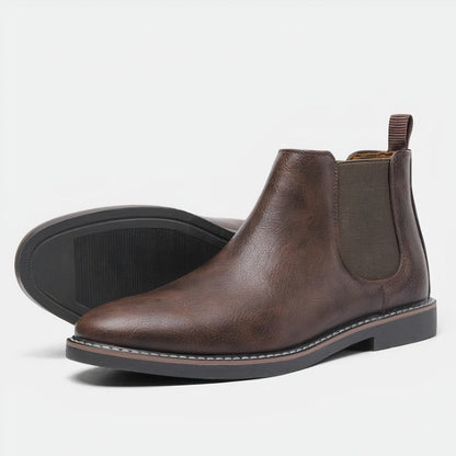 Herr Chelsea Stövlar Elegant Läder Slip-On-6