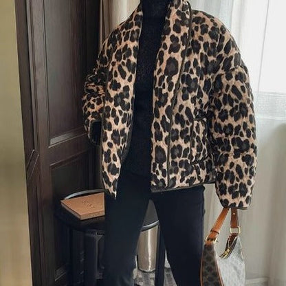 Damjacka Leopardmönster Vattenavvisande Polyester 3