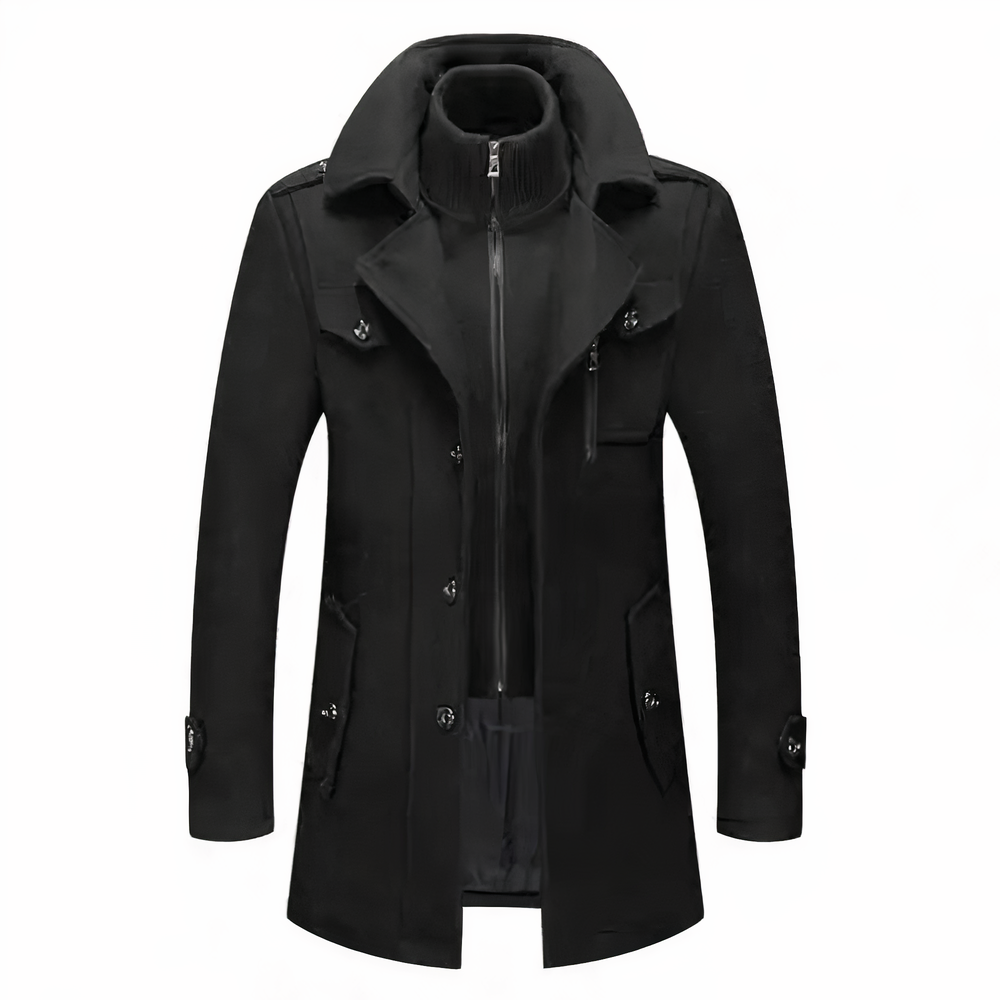 Herrjacka Vinter Dubbel Krage Polyester-1