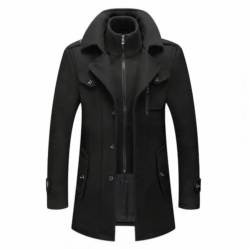 Herrjacka Vinter Dubbel Krage Polyester-1