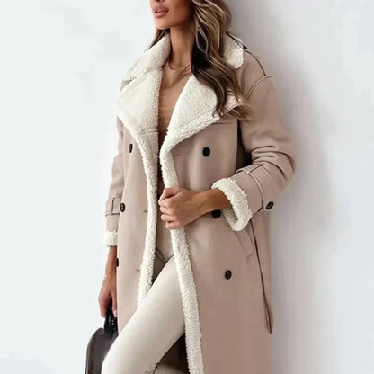 Dam Läderjacka Tidlös Design med Bälte Elegant och Bekväm-3
