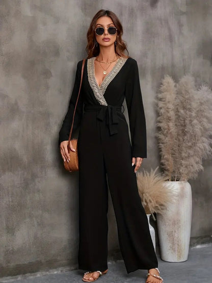 Kvinna Jumpsuit Långärmad Polyester Avslappnad Passform-2