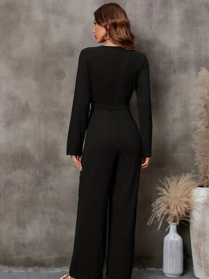 Kvinna Jumpsuit Långärmad Polyester Avslappnad Passform-3