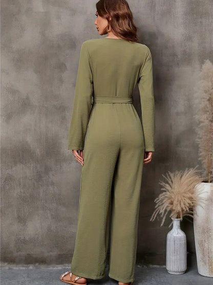 Kvinna Jumpsuit Långärmad Polyester Avslappnad Passform-5