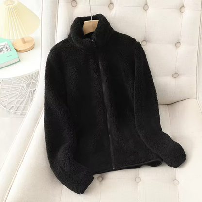 Damjacka Tjock Fleece Vinter Elegant Komfortabel-2