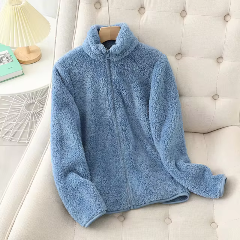 Damjacka Tjock Fleece Vinter Elegant Komfortabel-3