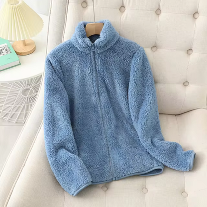Damjacka Tjock Fleece Vinter Elegant Komfortabel-3
