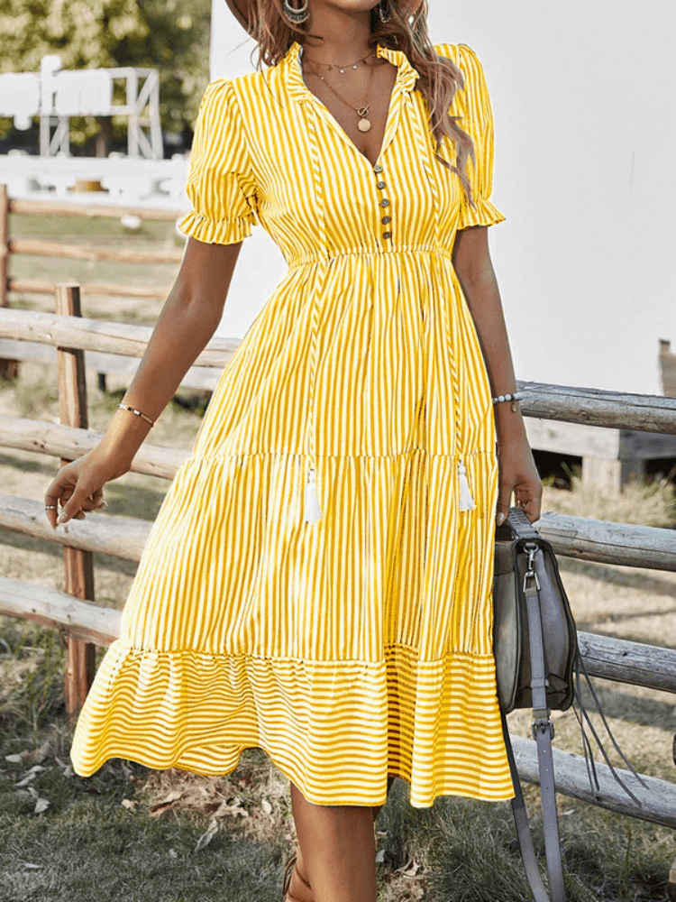 Sommarklänning Dam i Lätt Material med Skräddarsydd Passform och Trendig Design – Flera Färger och Storlekar S-XL 12