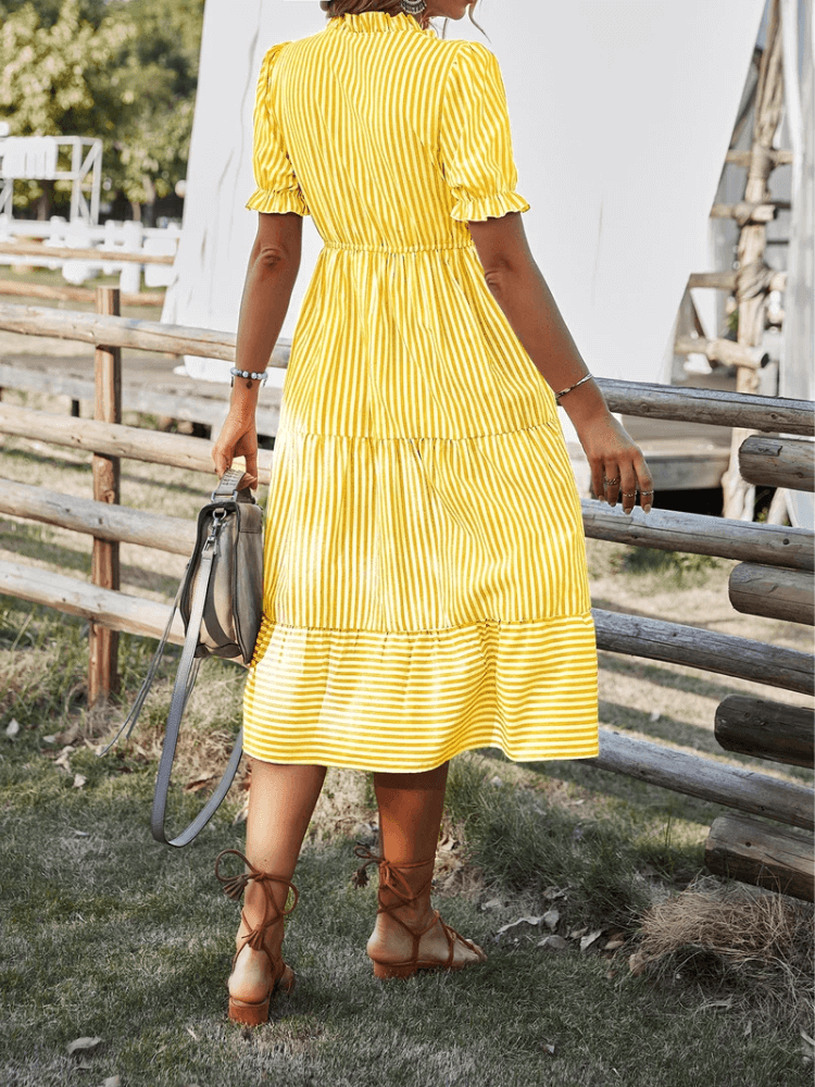 Sommarklänning Dam i Lätt Material med Skräddarsydd Passform och Trendig Design – Flera Färger och Storlekar S-XL 5