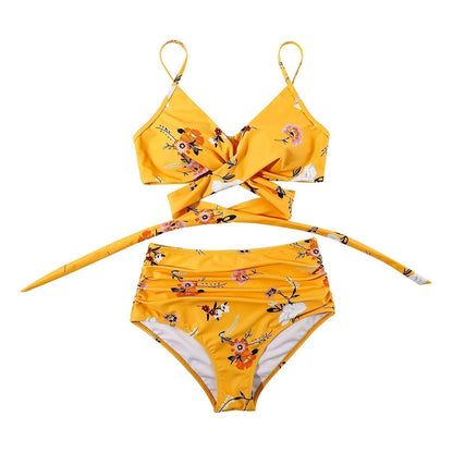 Kvinnors Högmidjad Bikini Stretchigt Material Badkläder Dam 2